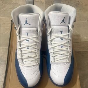Jordan Retro 12 Two-Tone White and Blue Sneakers